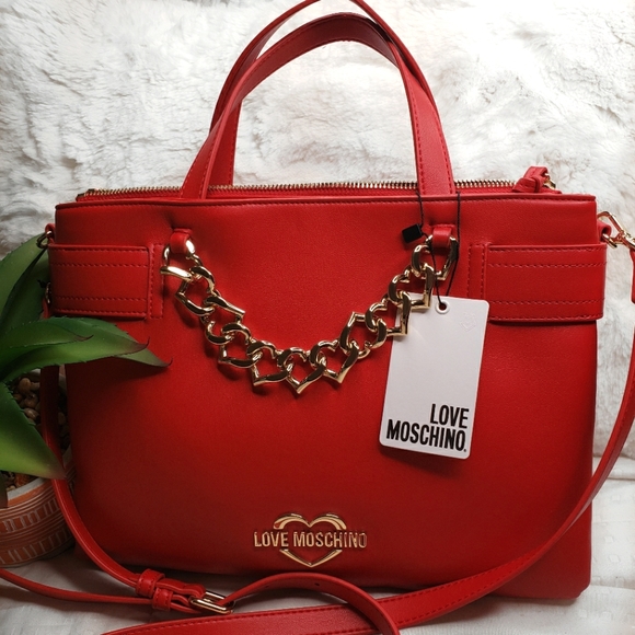 Moschino Handbags - LOVE Moschino Red Borsa PU Nero Satchel Bag